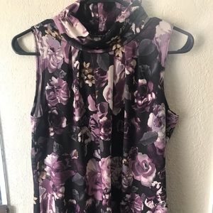 Sleeveless purple floral top